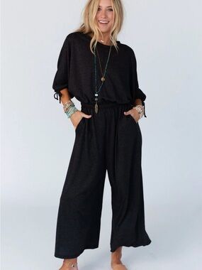 Three Bird Nest Black Wide-Leg Jumpsuit